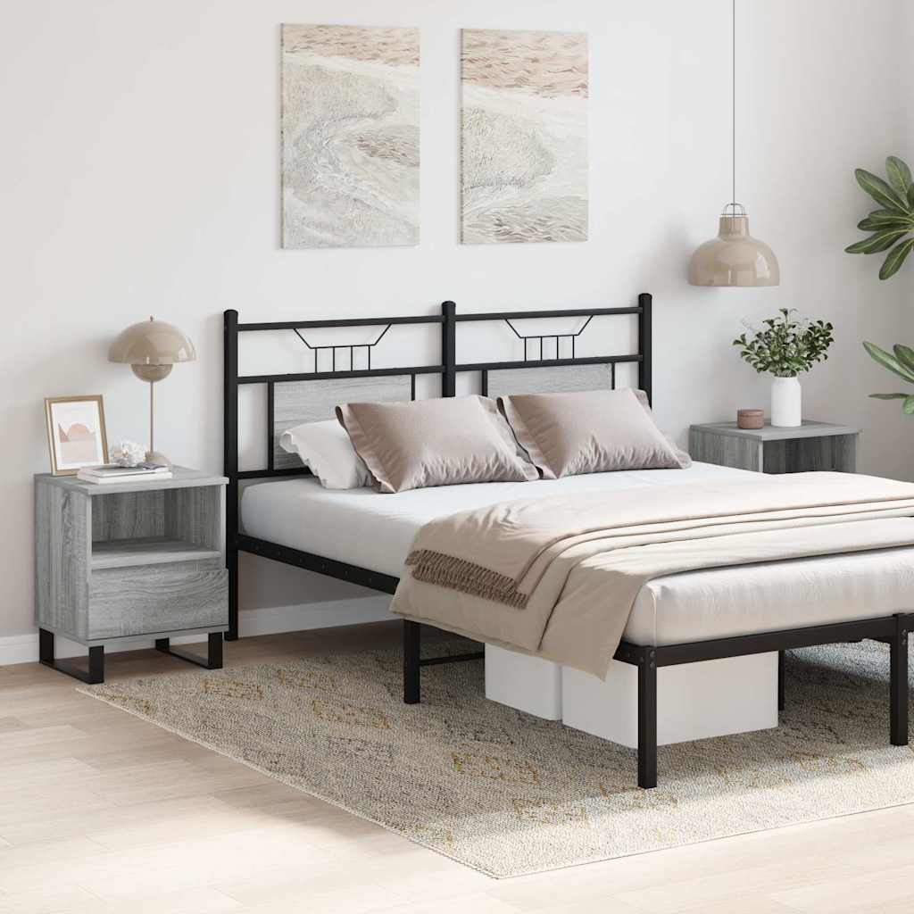 Nachttische 2 Stk. Grau Sonoma 40x35x50 cm Holzwerkstoff